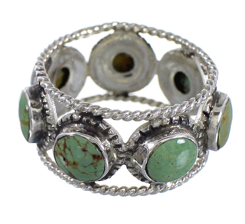 Turquoise Southwestern Silver Ring Size 5-1/4 YX94044